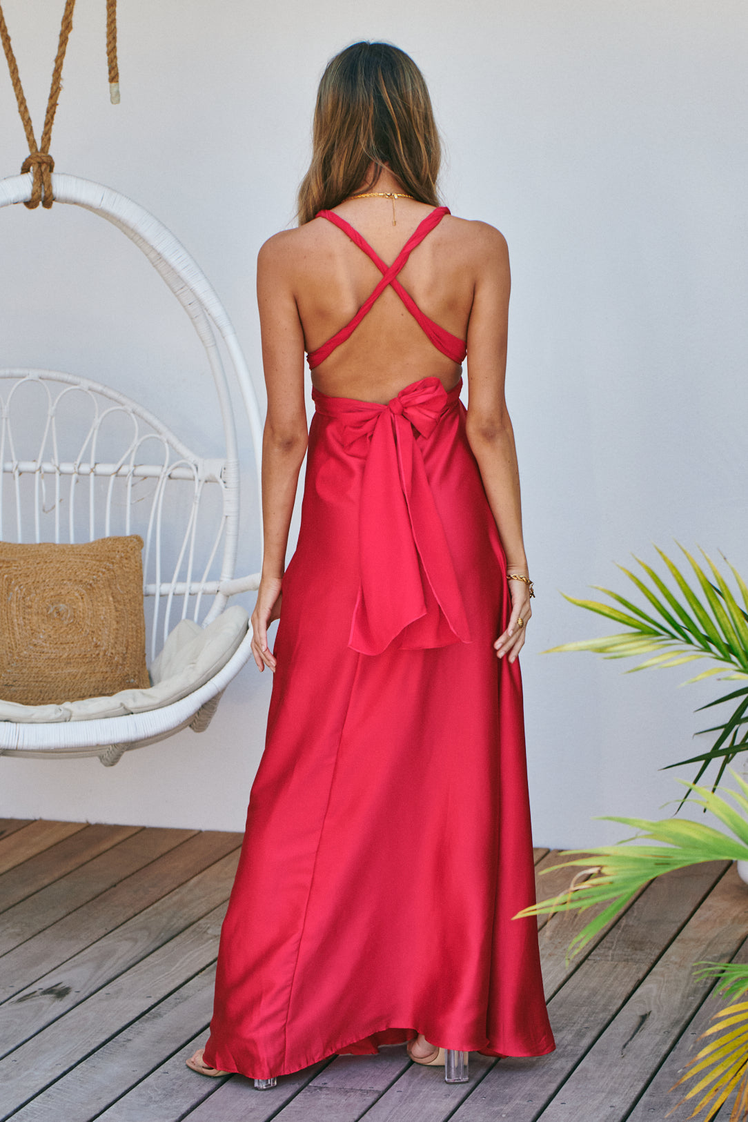 The Perfect Date Maxi - Red Satin