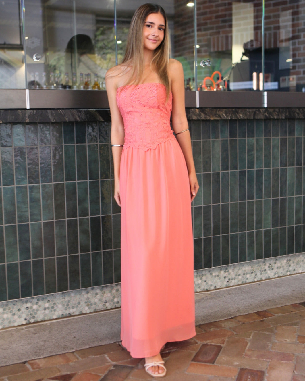 Rey Maxi Dress - Coral