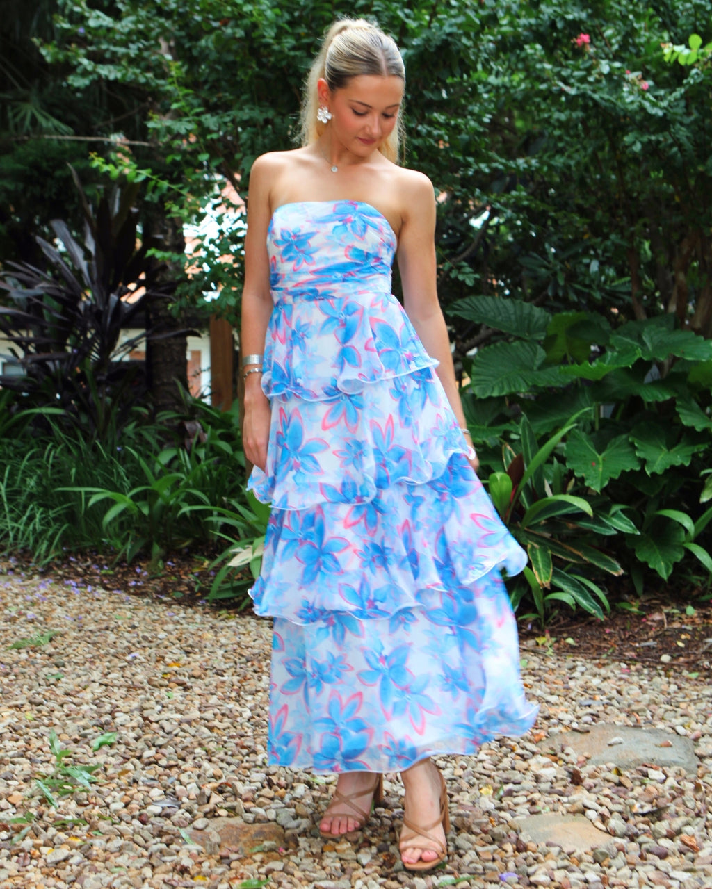 Seraphina Strapless Maxi Dress - Blue