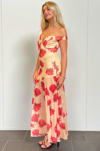 Tildi Maxi Dress - Yellow/Red