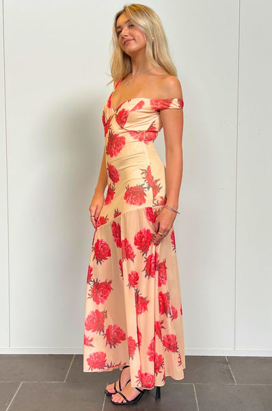 Tildi Maxi Dress - Yellow/Red