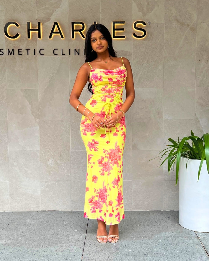 Cora Maxi Dress - Pink/Yellow
