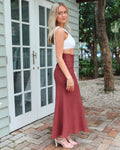 Kayda Maxi Dress - Brown/White