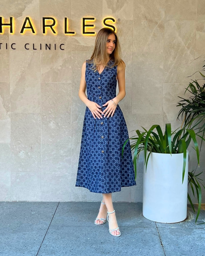 Izzy Midi Dress - Indigo