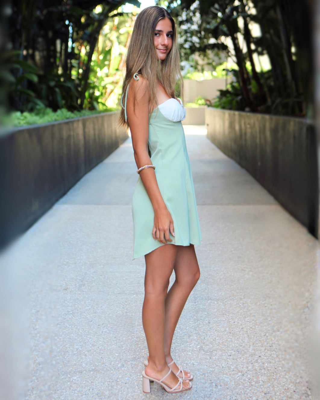 Vickie Mini Dress - Sage
