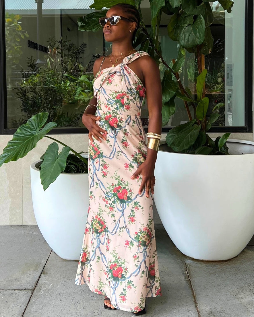 Ruma Maxi Dress - Creme Pink