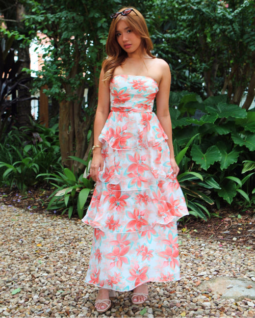 Seraphina Strapless Maxi Dress - Red