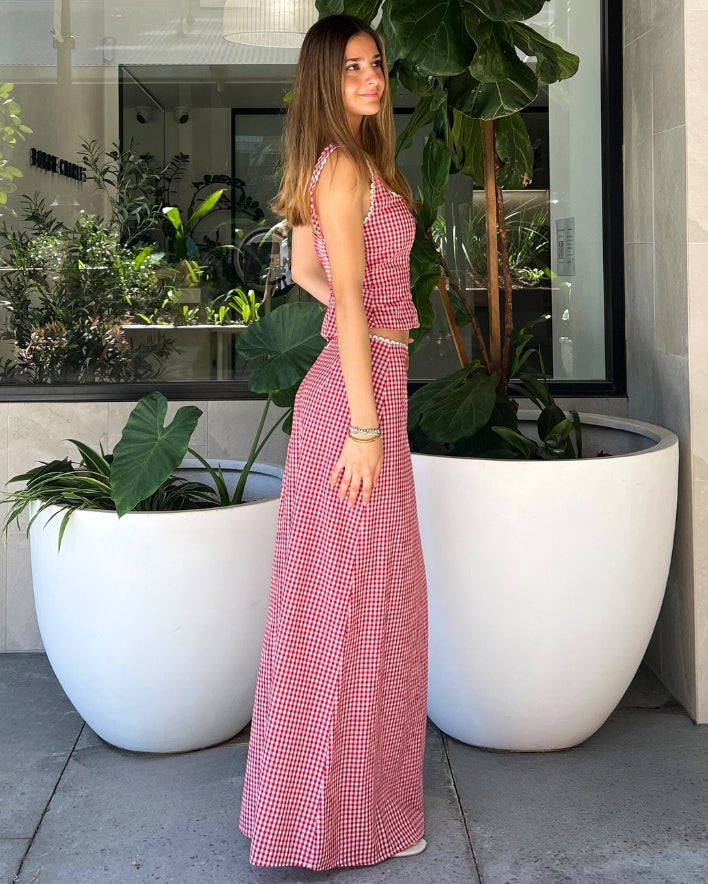Rebecca Set Skirt - Red Check
