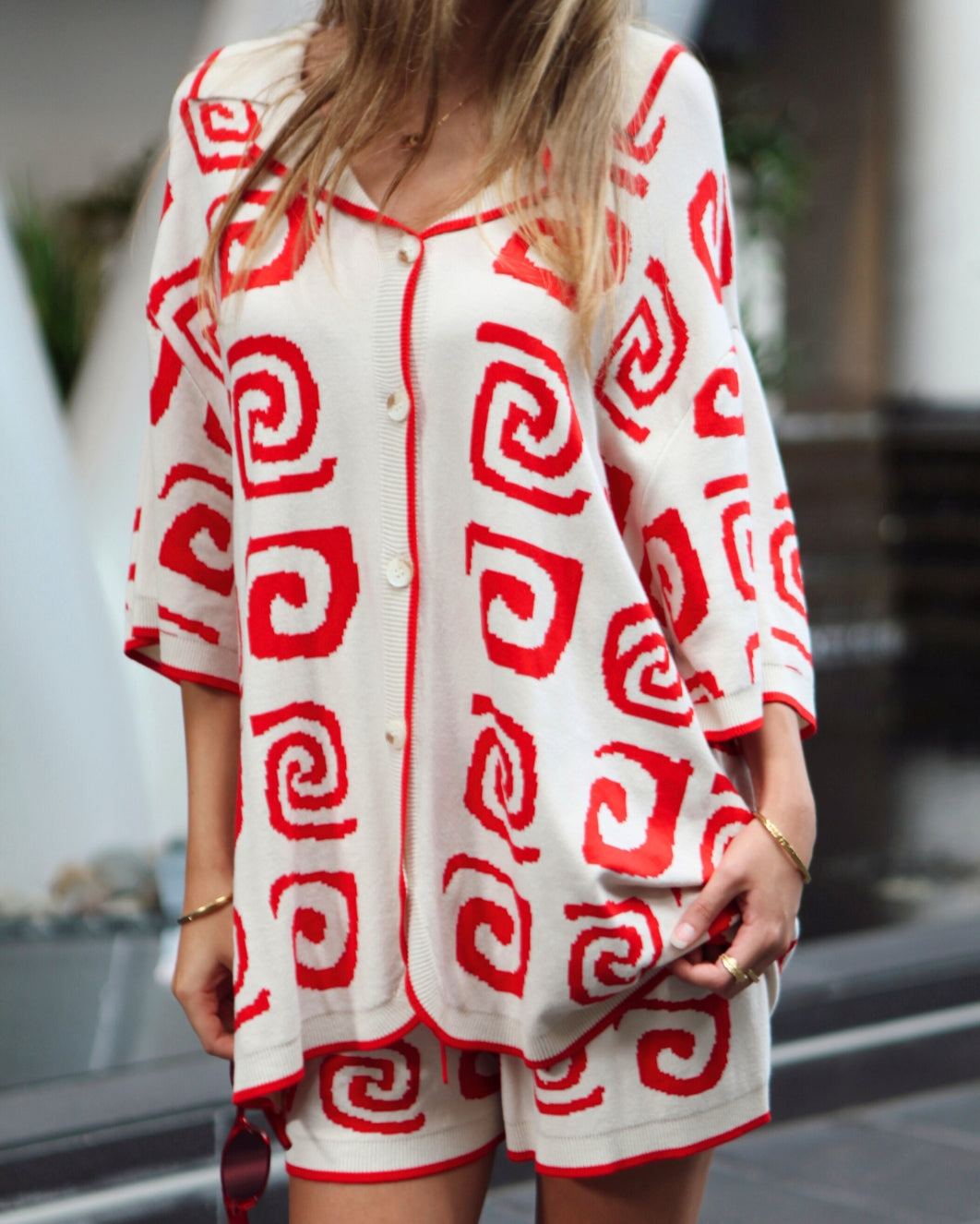 Aurelia Set Shorts - Red Print