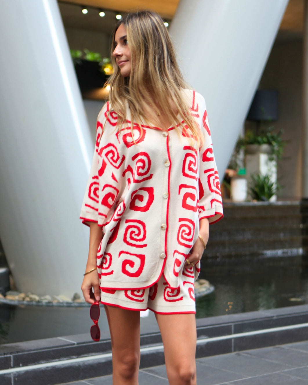 Aurelia Set Shorts - Red Print