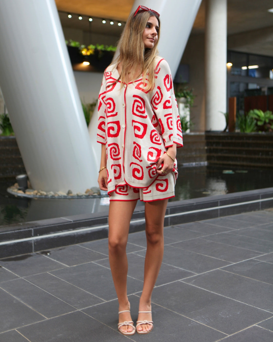 Aurelia Set Shorts - Red Print