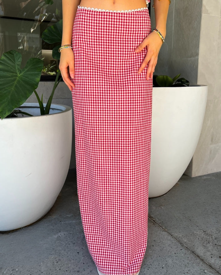 Rebecca Set Skirt - Red Check