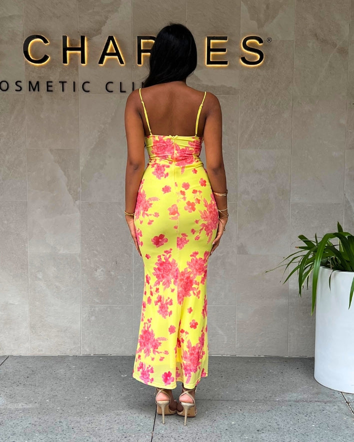 Cora Maxi Dress - Pink/Yellow