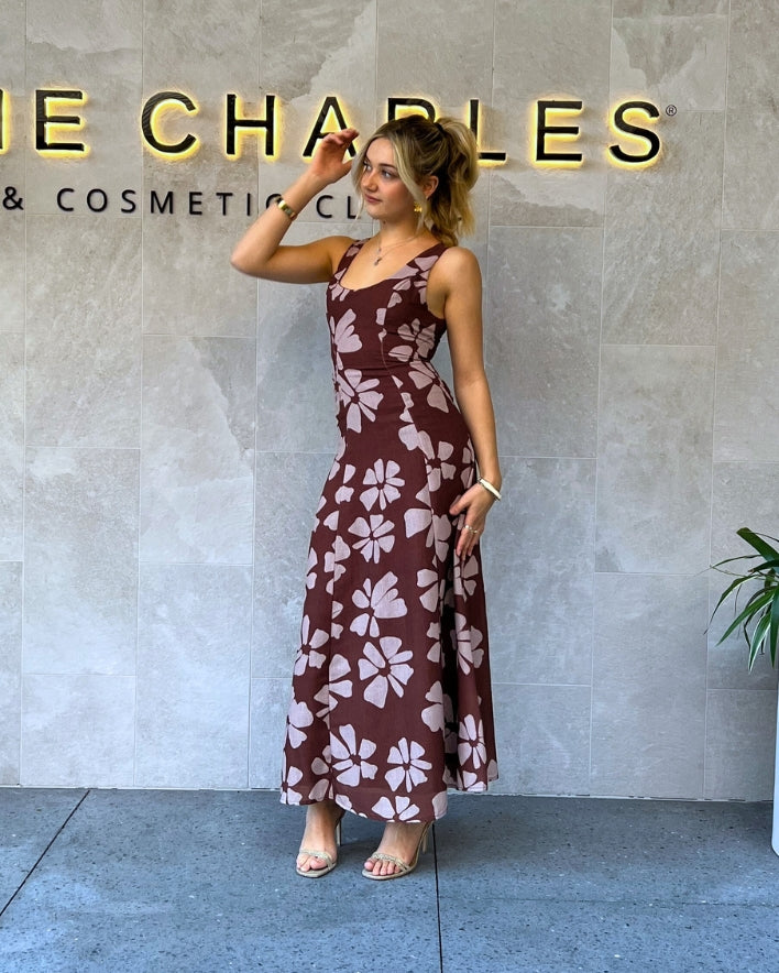 Barni Maxi Dress - Brown