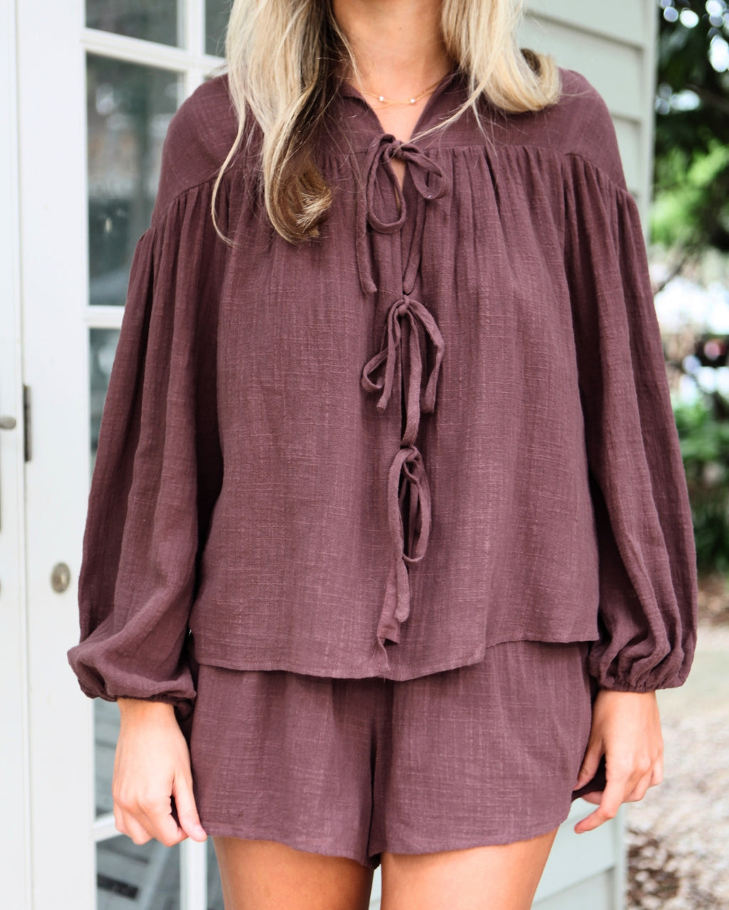Cath Set Top - Chocolate