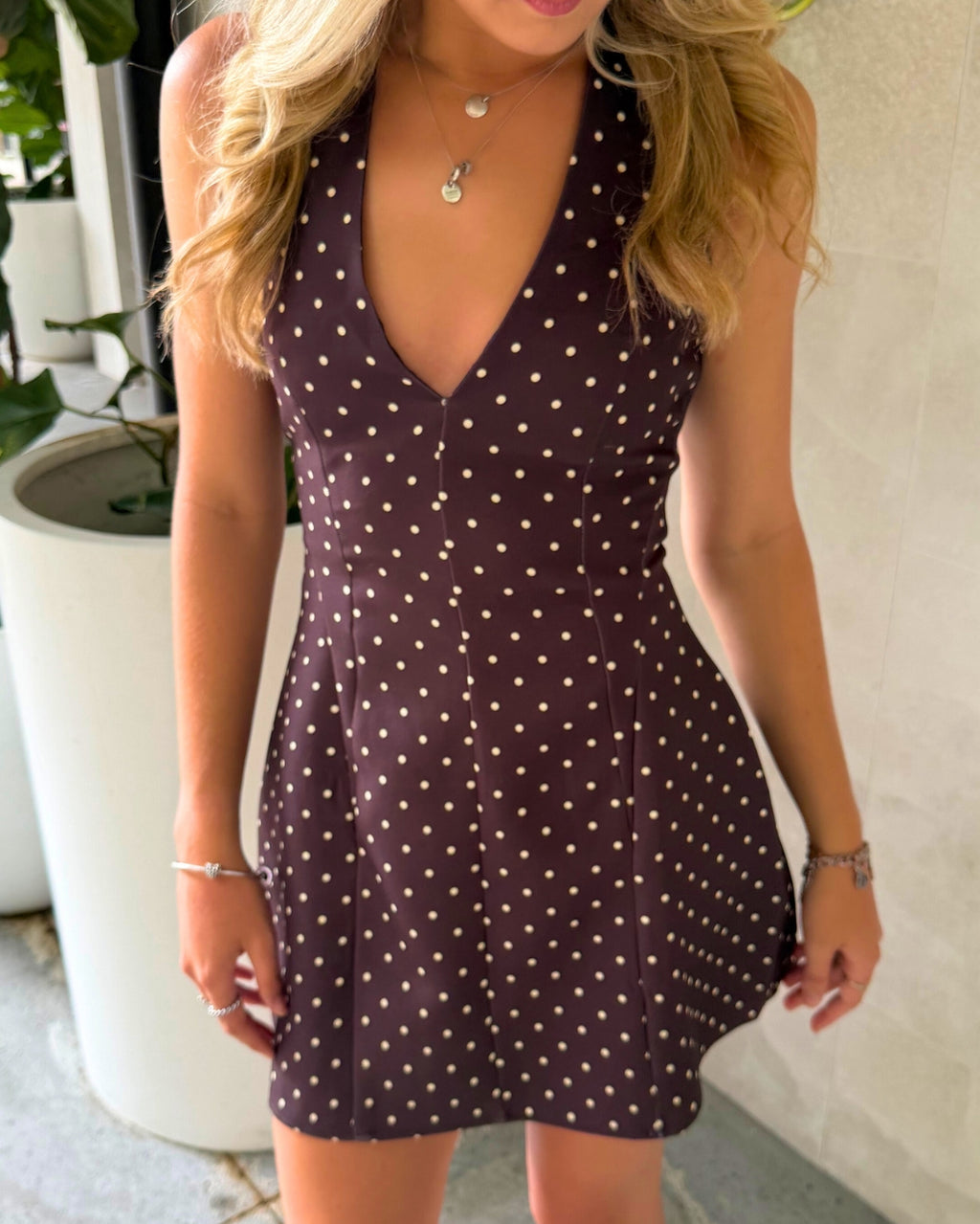 Octavia Mini Dress - Brown