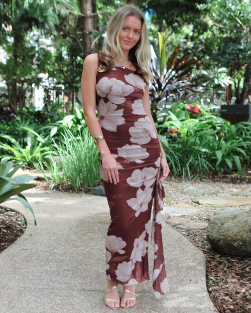 Bruna Maxi Dress - Brown