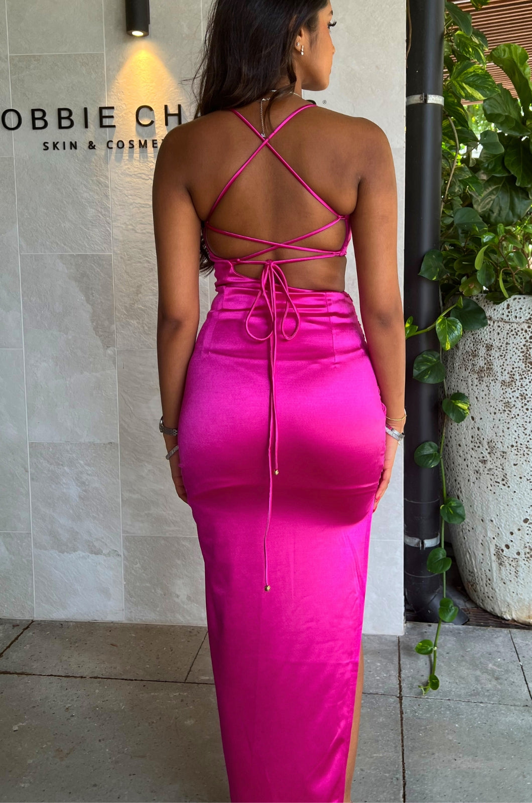 Lia Midi Dress - Fuchsia