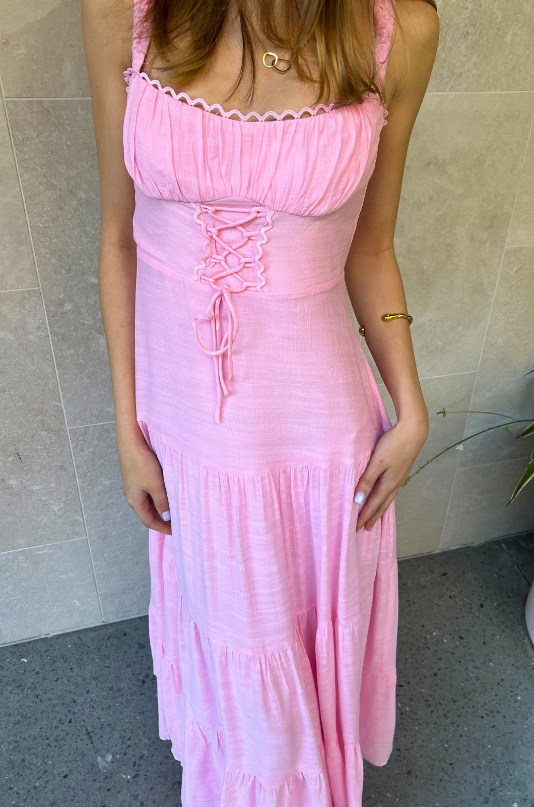 Calipo Maxi Dress - Pink
