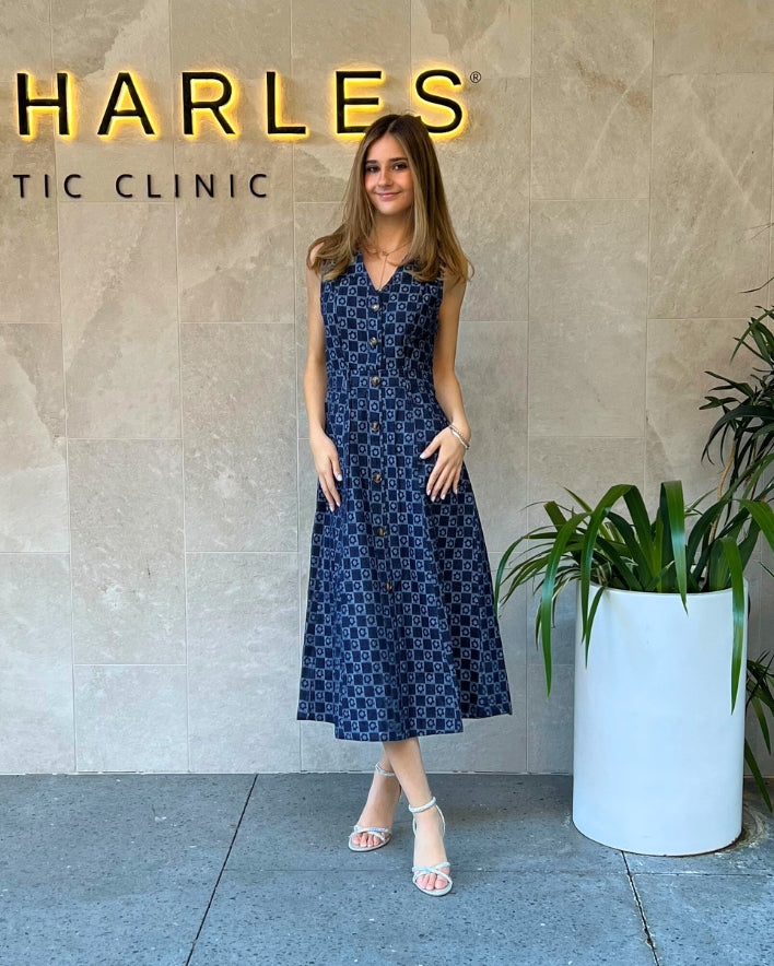 Izzy Midi Dress - Indigo