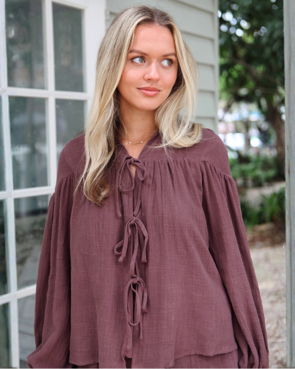Cath Set Top - Chocolate