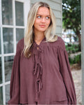 Cath Set Top - Chocolate