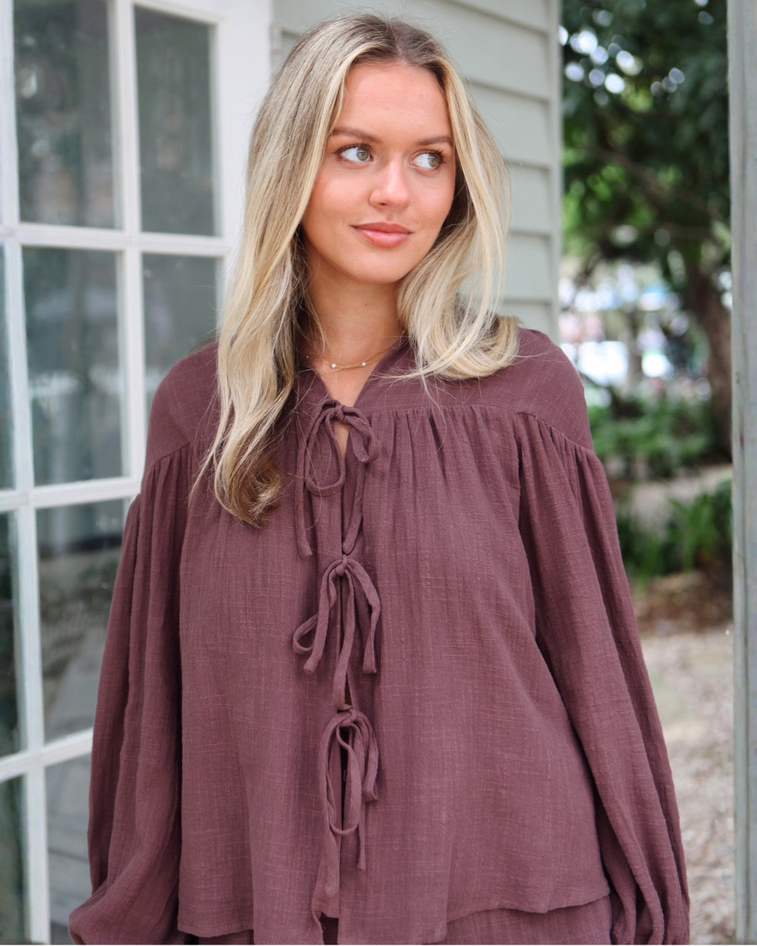 Cath Set Top - Chocolate