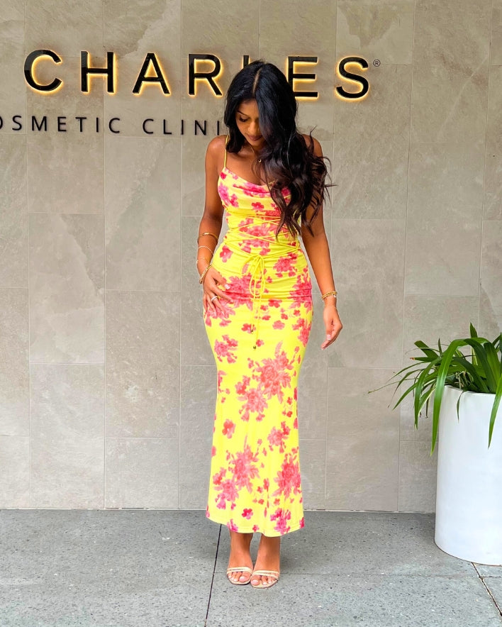 Cora Maxi Dress - Pink/Yellow