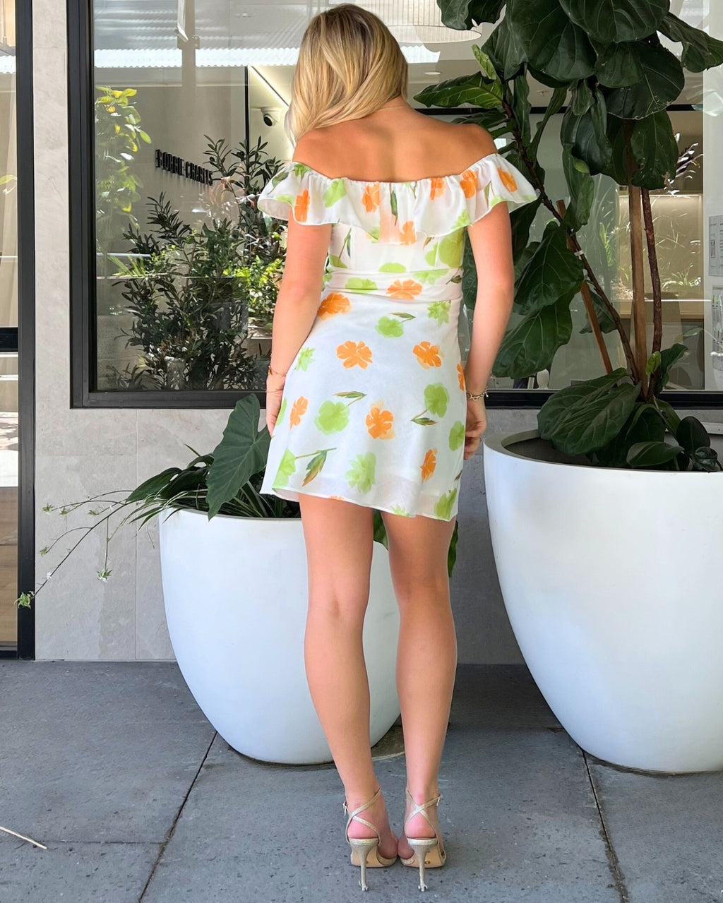 Josie Mini Dress - Green/Orange