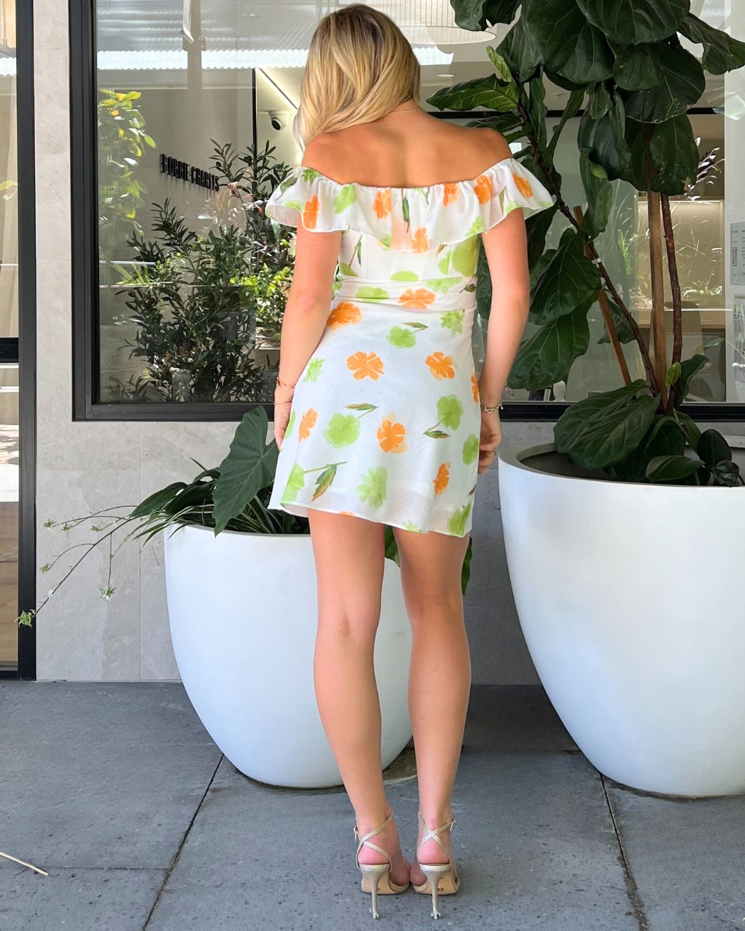Josie Mini Dress - Green/Orange