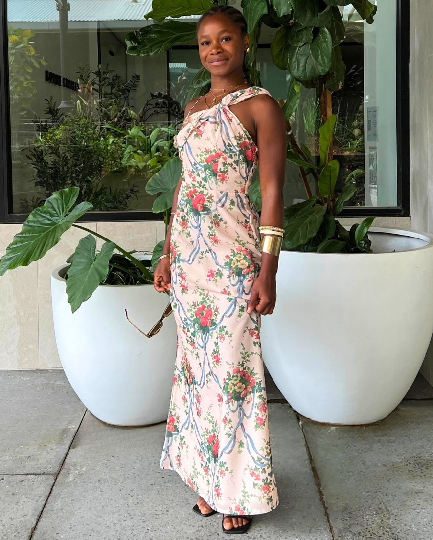 Ruma Maxi Dress - Creme Pink