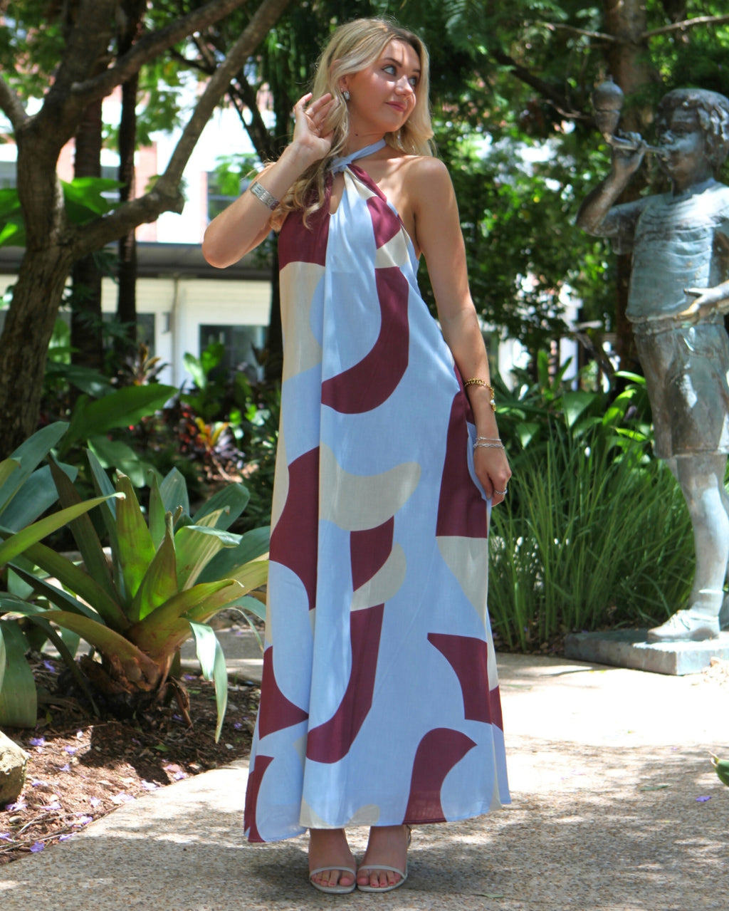 Aster Halter Maxi Dress - Chocolate