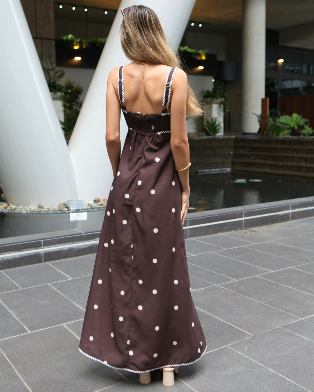 Bobbie Ric Rac Maxi Dress - Chocolate