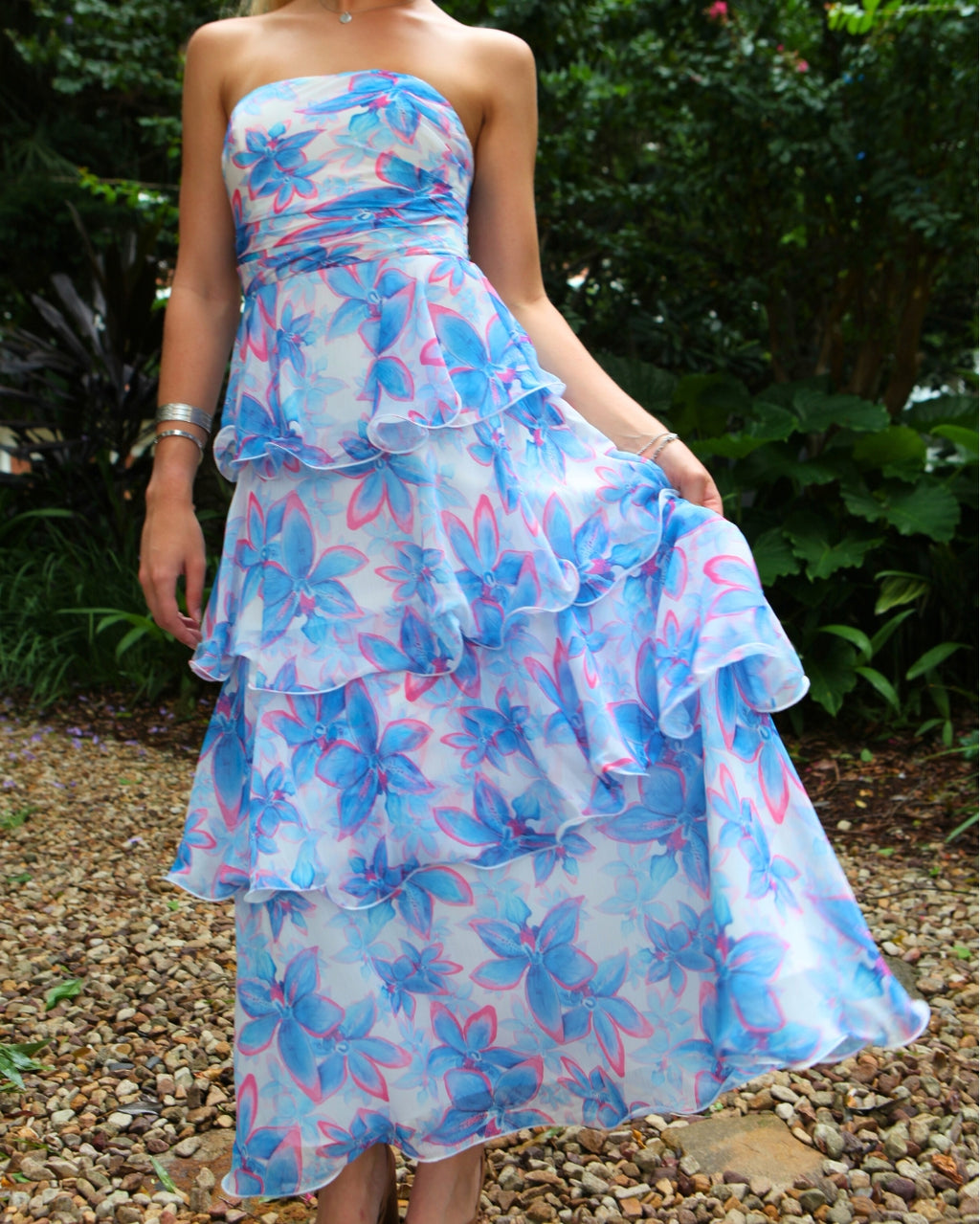 Seraphina Strapless Maxi Dress - Blue