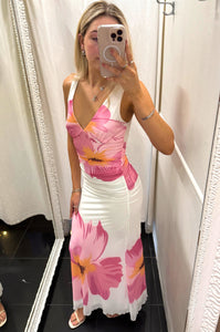 Samia Maxi - White/Pink