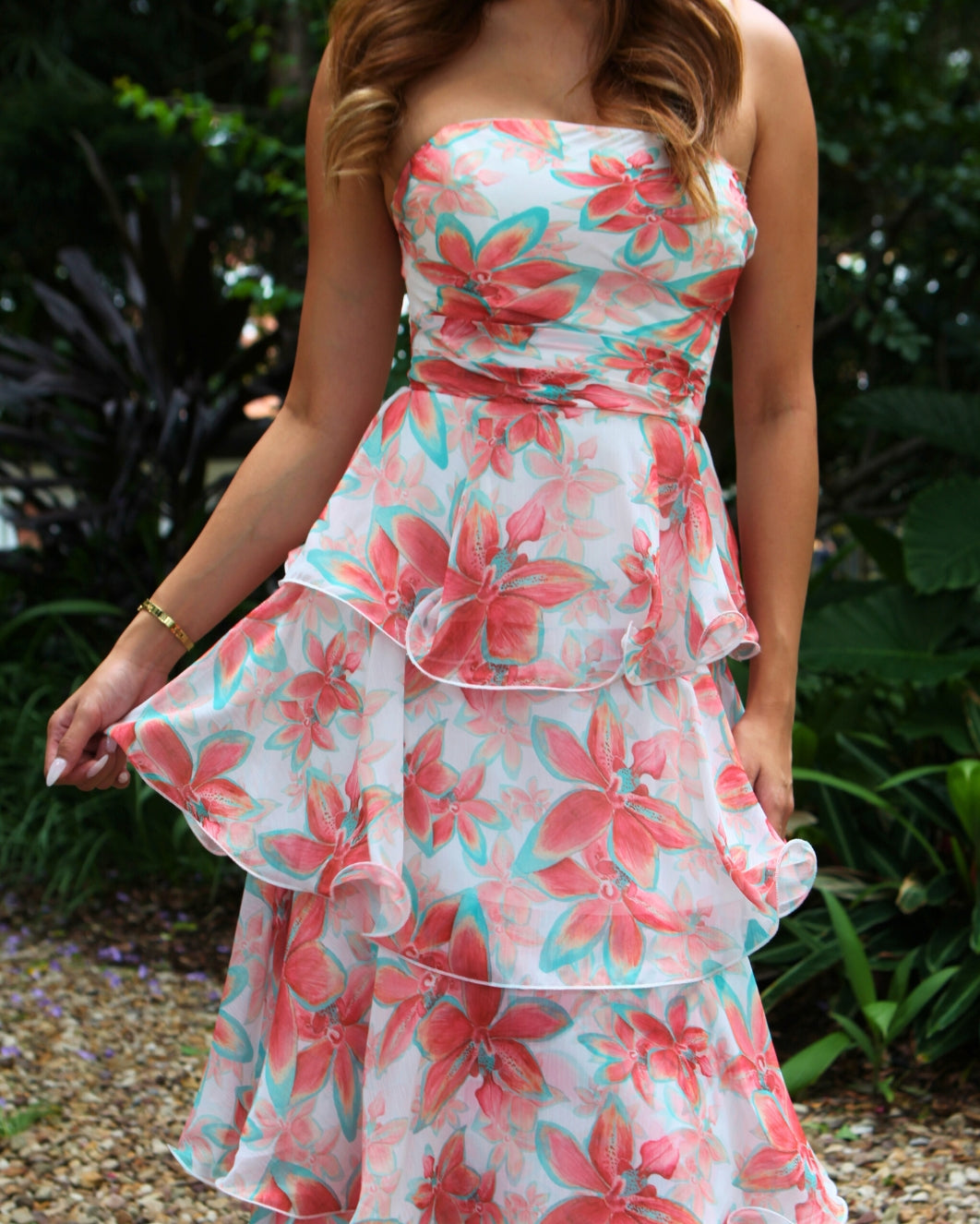 Seraphina Strapless Maxi Dress - Red