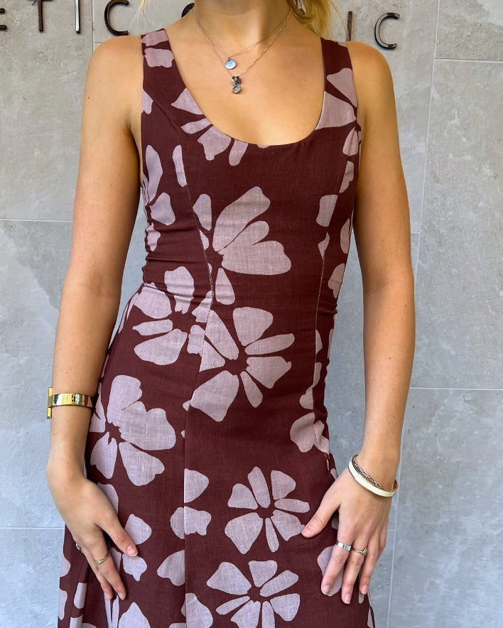 Barni Maxi Dress - Brown