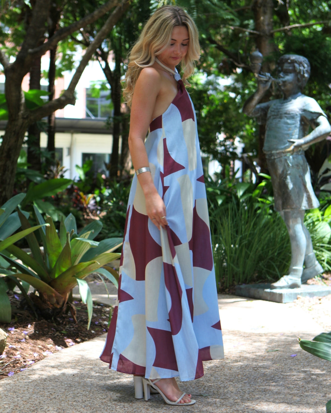 Aster Halter Maxi Dress - Chocolate
