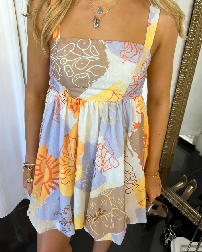 Abbey Mini Dress - Yellow