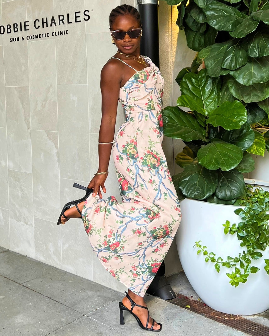 Ruma Maxi Dress - Creme Pink