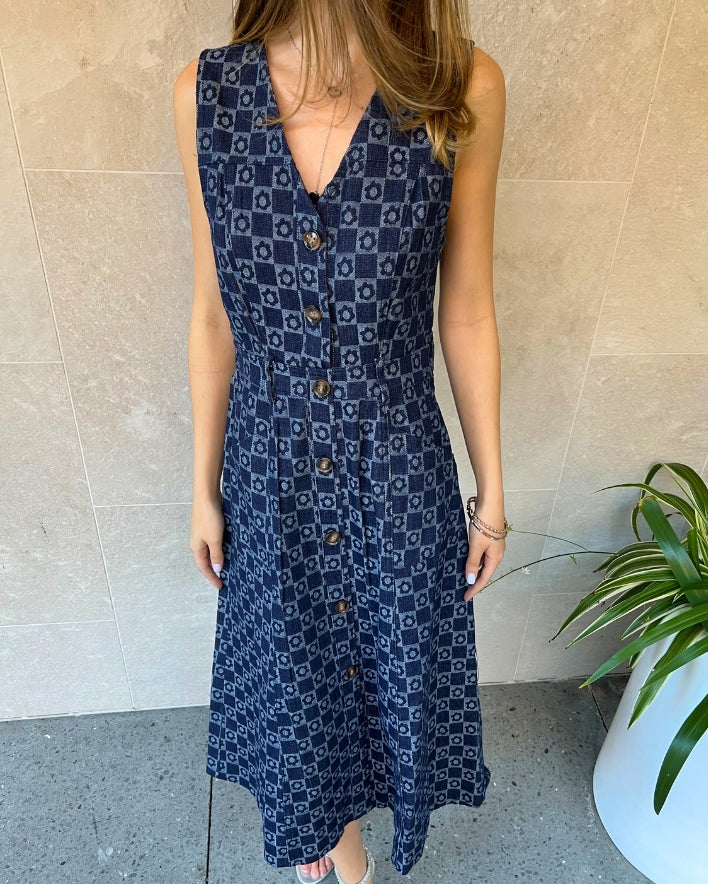 Izzy Midi Dress - Indigo