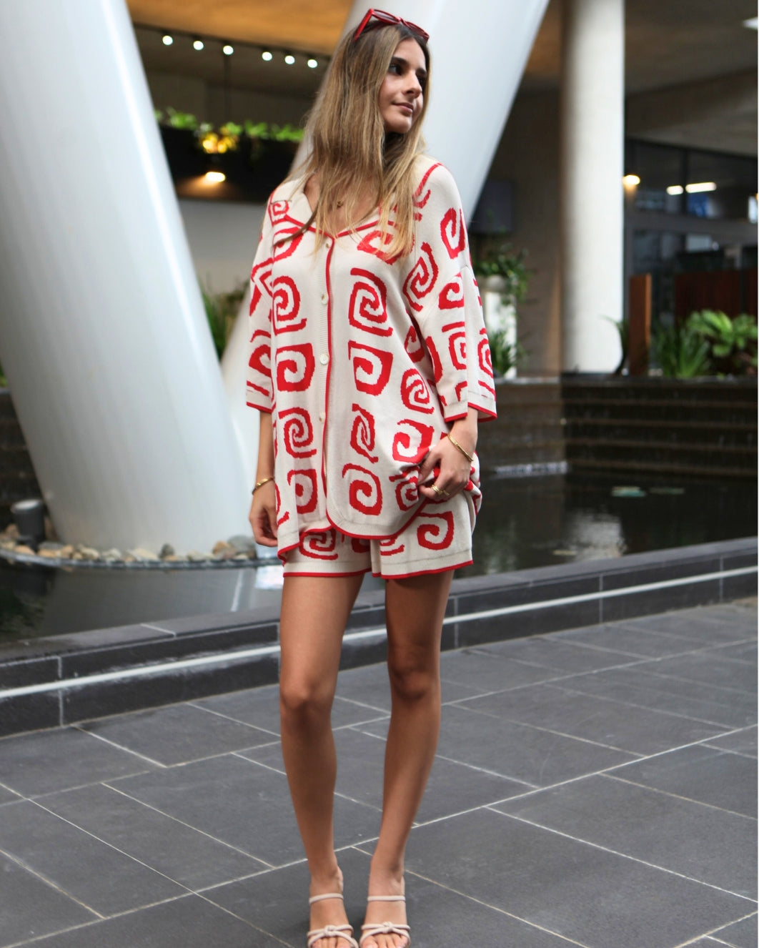 Aurelia Set Top - Red Print