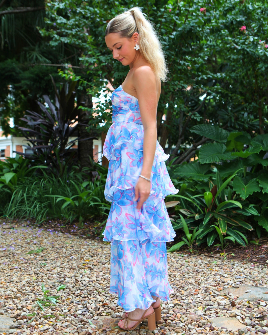 Seraphina Strapless Maxi Dress - Blue