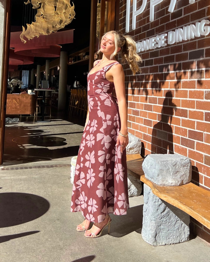 Barni Maxi Dress - Brown