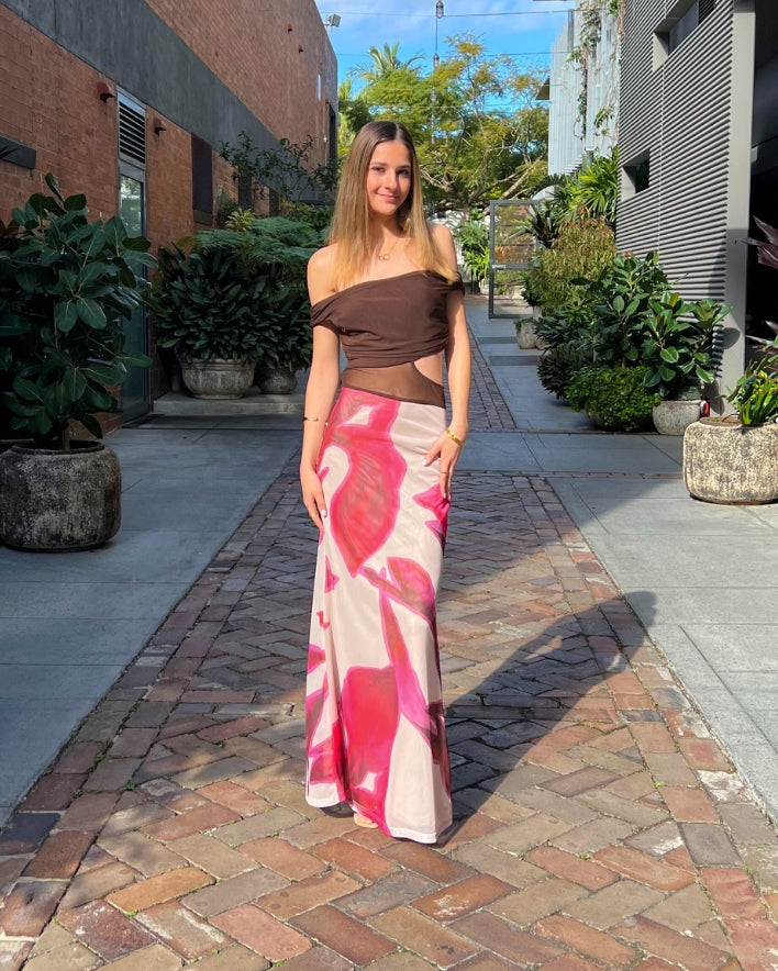 Amaya Maxi Dress - Chocolate