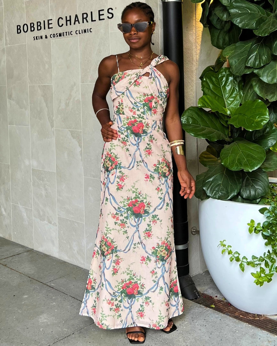 Ruma Maxi Dress - Creme Pink