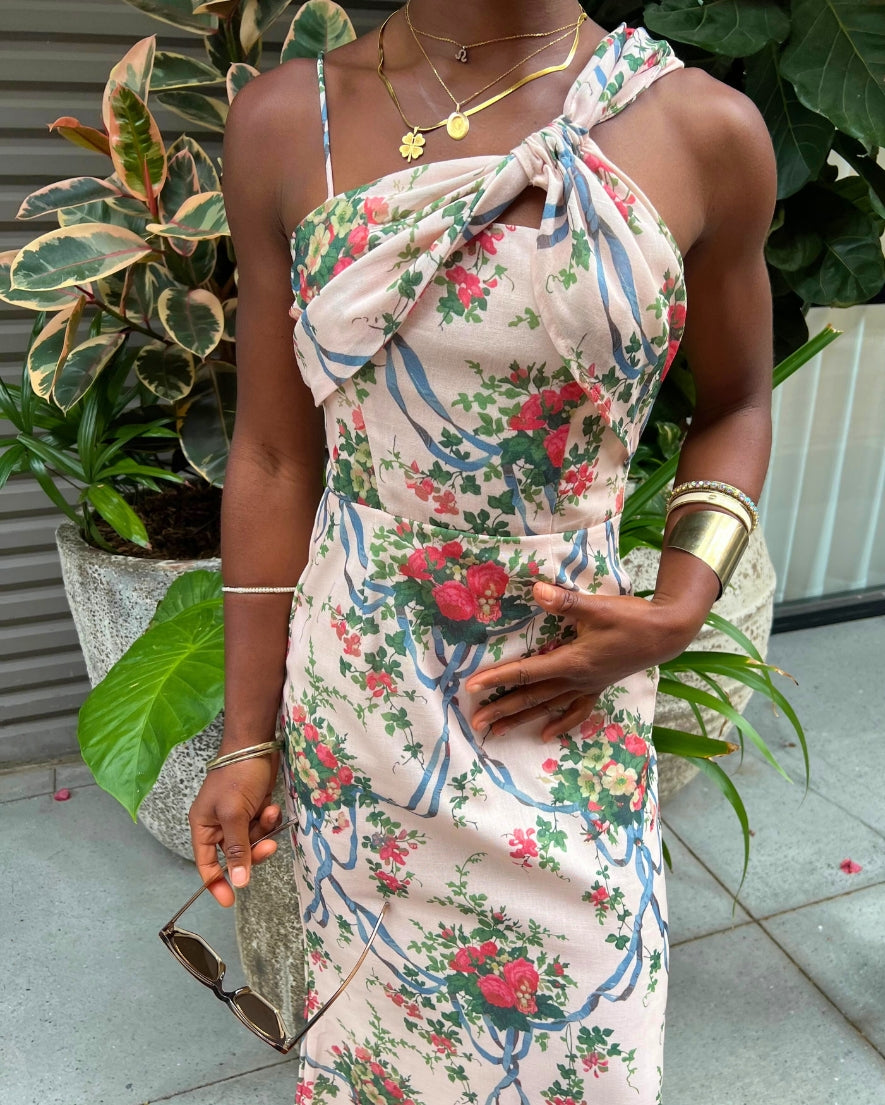 Ruma Maxi Dress - Creme Pink