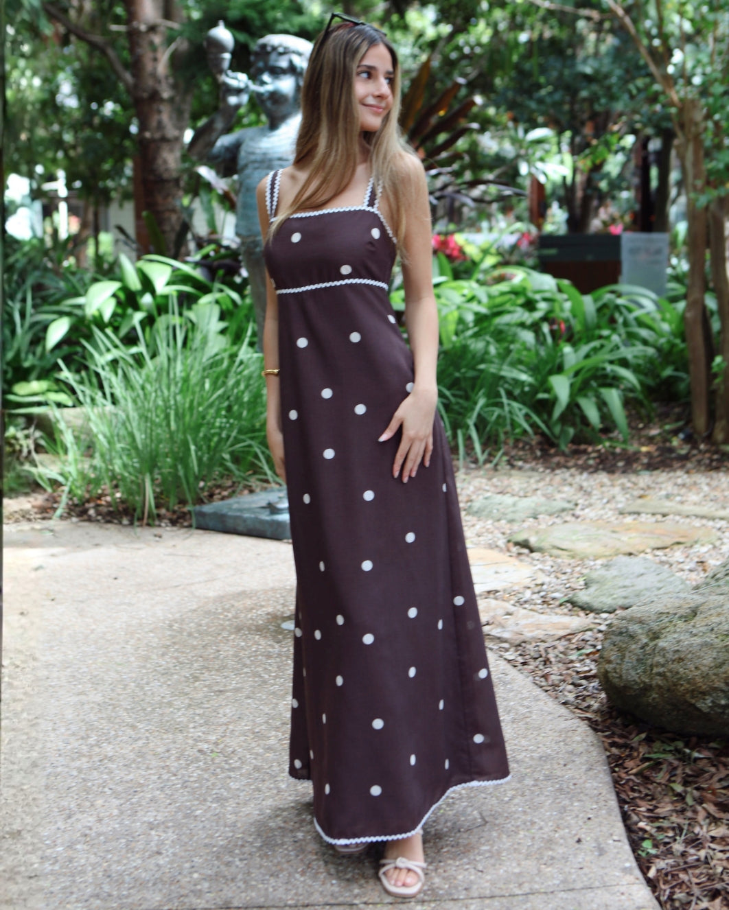Bobbie Ric Rac Maxi Dress - Chocolate