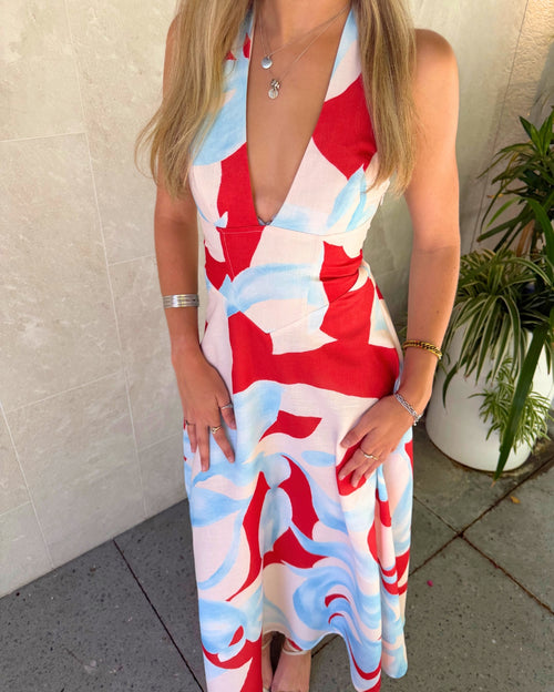 Agustina Maxi Dress - Blue Multi