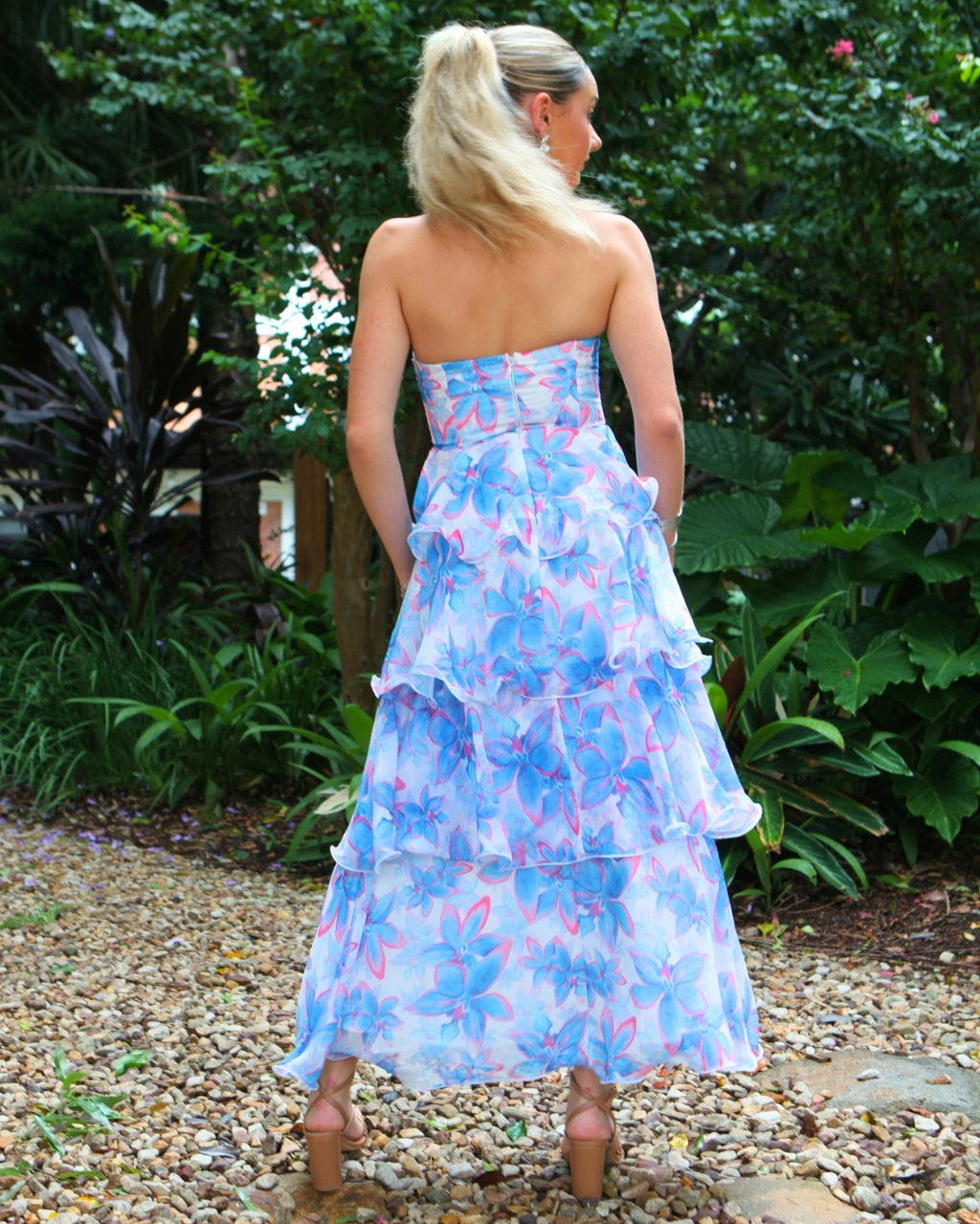 Seraphina Strapless Maxi Dress - Blue